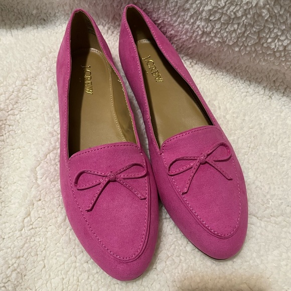 J. Crew Factory Shoes - J CREW WOMENS SUEDE BOW LOAFERS SIZE 8.5 NWT!